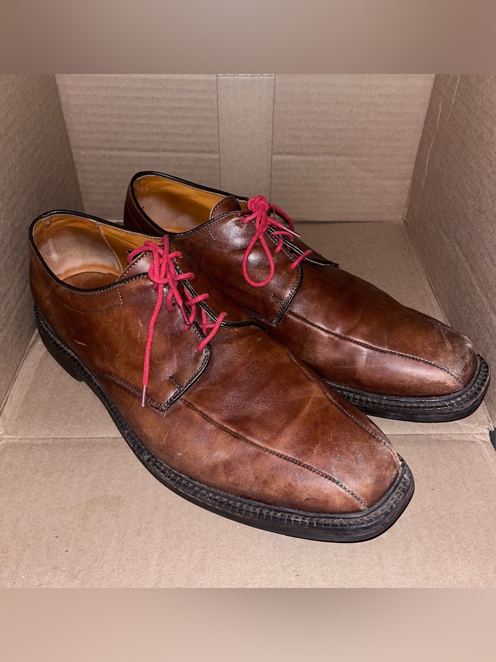 Allen Edmonds‎ Warren Oxford Classic Men's Brown Leather Lace-Up Dress Shoes 13